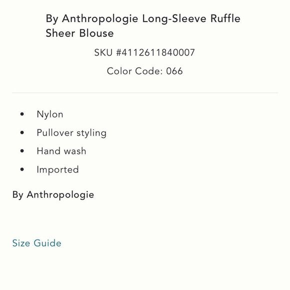 By Anthropologie Sheer Ruffle Blouse in Pink NWOT - Picture 5 of 9